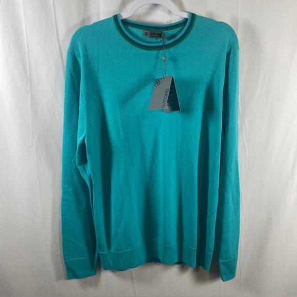 G/FORE Sweater Merino Wool Men’s Large Turquoise Preppy Golf NWT